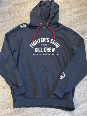 Kill Crew Fighter’s Club Wolves Among Sheep Hoodie Mens XL Black Pullover Gym